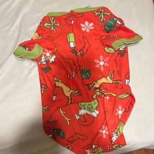 Dr. Seuss Red and Green Holiday Fleece Pajama Top